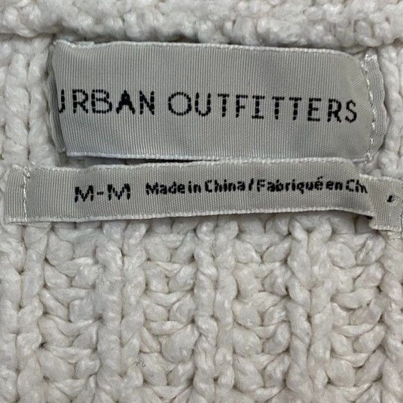 Urban Outfitters Sz Med Crop Chunky Knit Sweater Cream Pullover Preowned - Picture 6 of 7